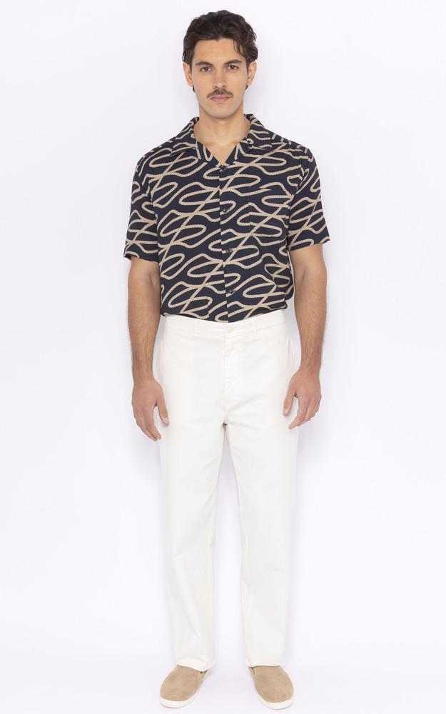 La Canadienne Chemise Manches Courtes à Motif Bleu Marine