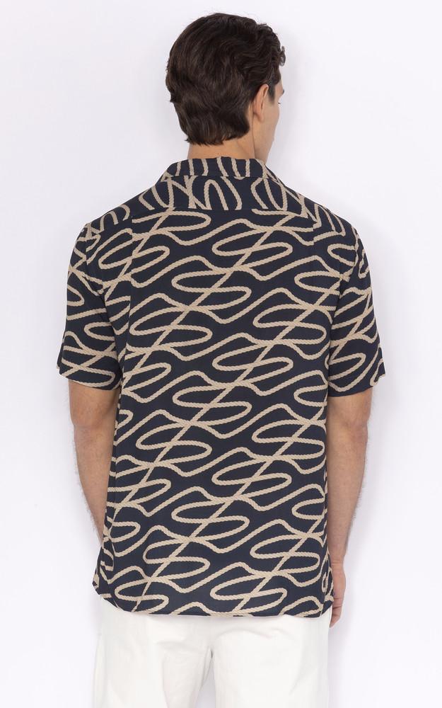 La Canadienne Chemise Manches Courtes à Motif Bleu Marine