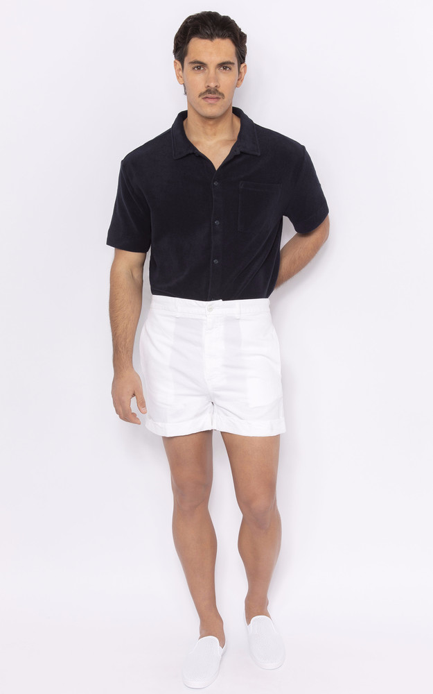 La Canadienne Chemise Manches Courtes éponge Bleu Marine