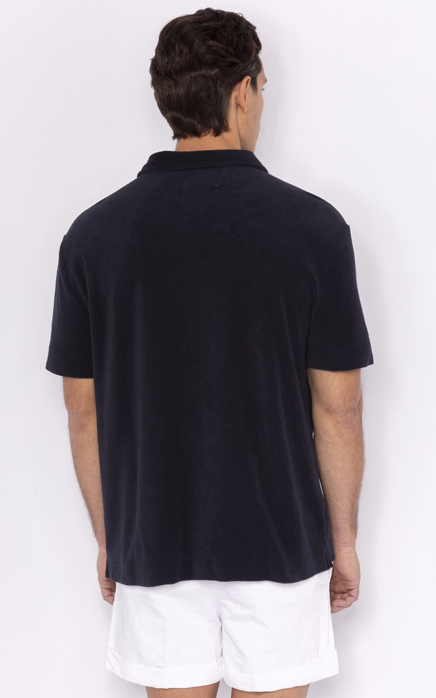 La Canadienne Chemise Manches Courtes éponge Bleu Marine