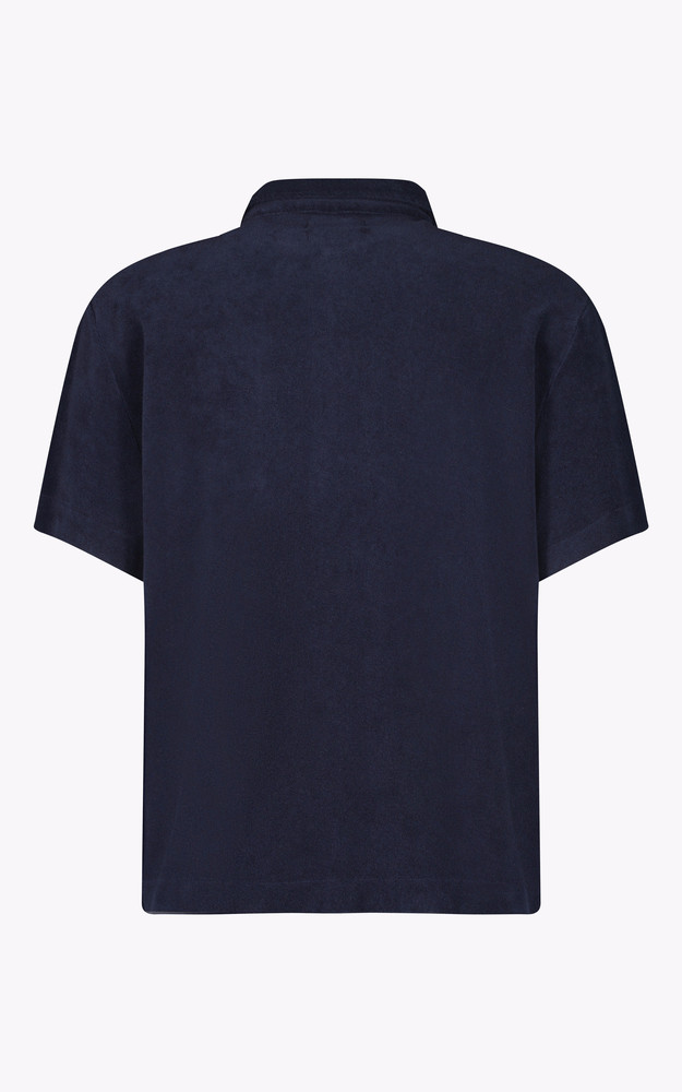 La Canadienne Chemise Manches Courtes éponge Bleu Marine