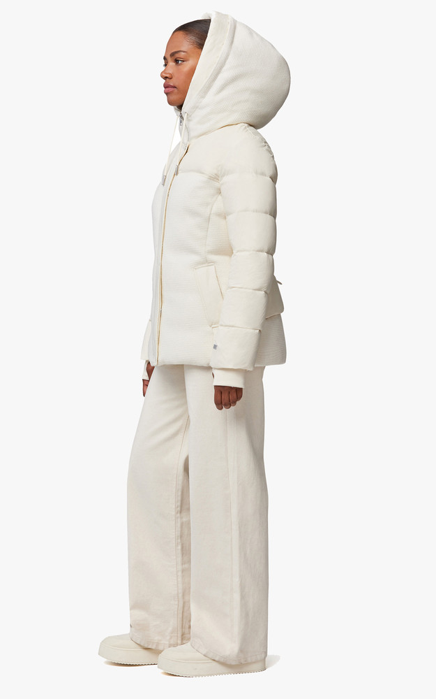 La Canadienne Doudoune Courte Bi-matiere Mae Blanche