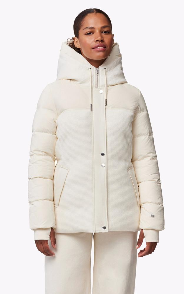 la canadienne Doudoune courte bi-matiere Mae blanche