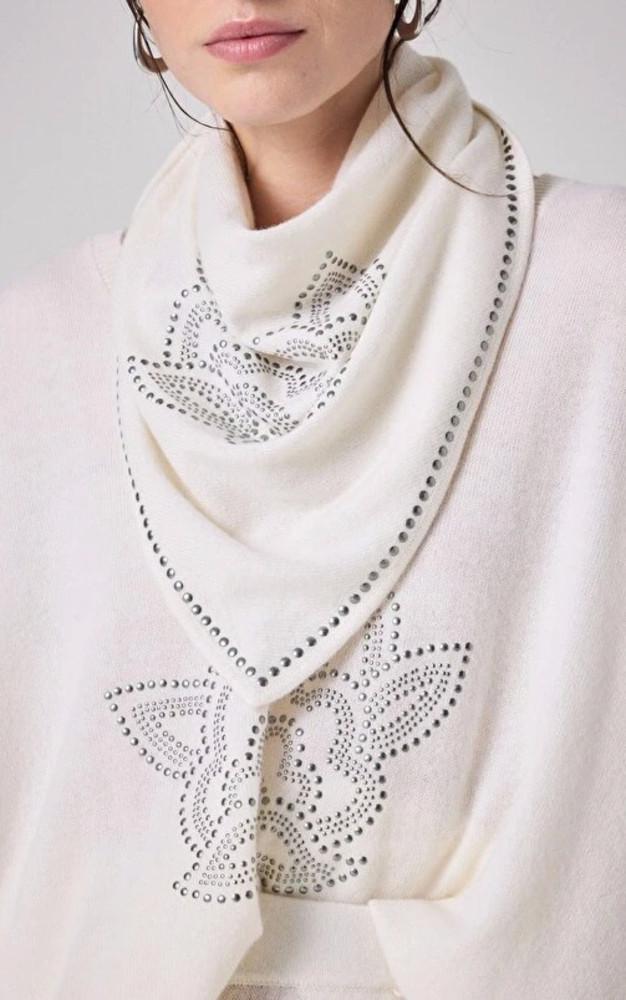 La Canadienne Echarpe Laine Et Cachemire à Motifs écru