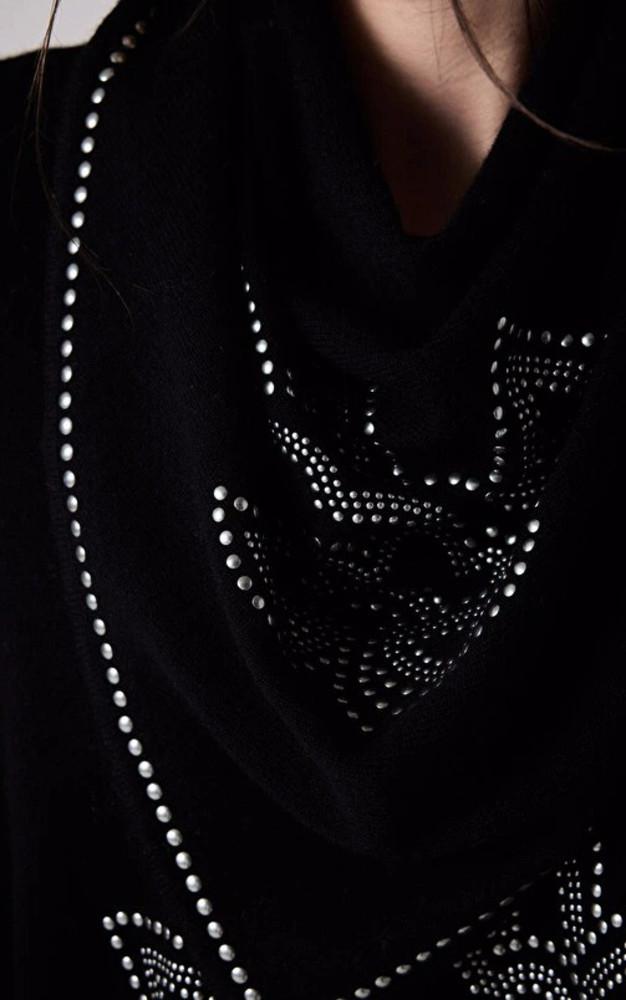 La Canadienne Echarpe Laine Et Cachemire à Motifs Noir