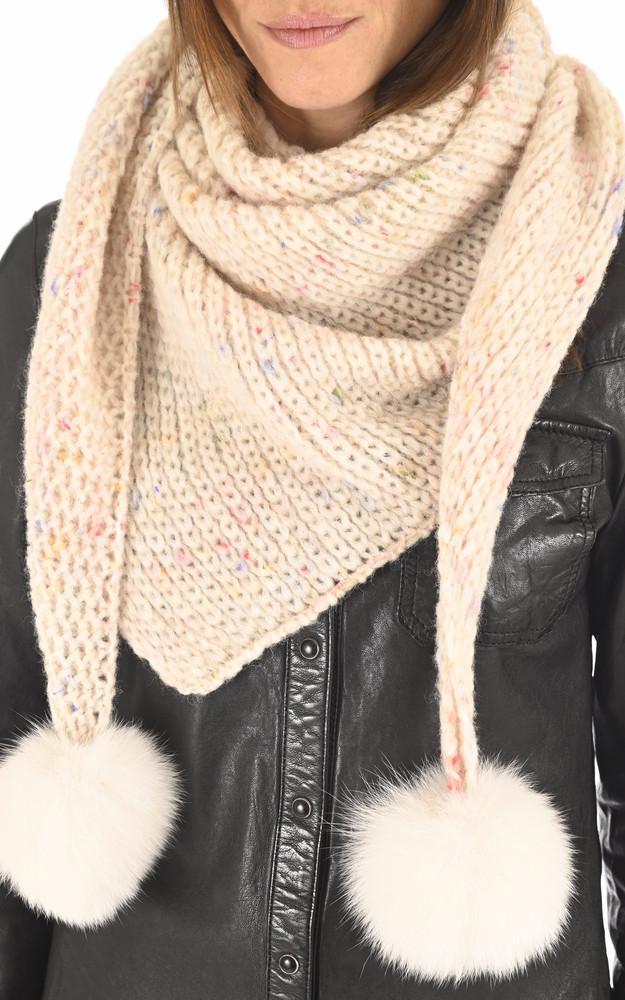 La Canadienne Etole Alpaga Et Renard Beige Mouchetée