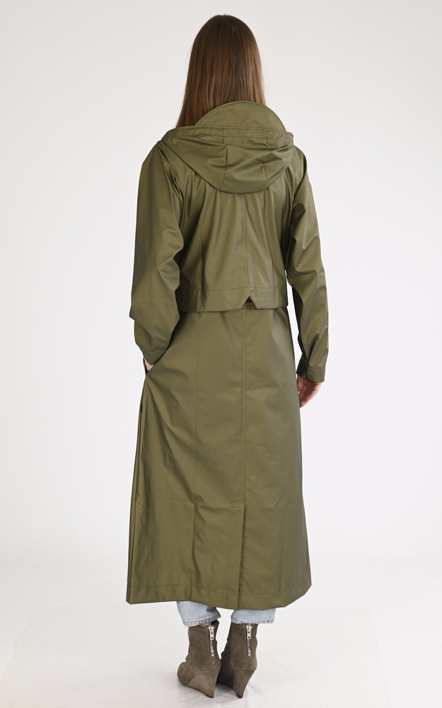 La Canadienne Imperméable Bold Longest Jacket 12120 Kaki Métallique