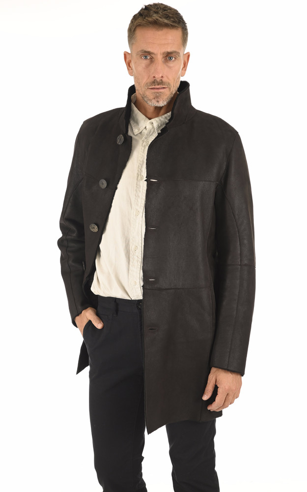 La Canadienne 3/4 Chic Peau Laine Marron Foncée