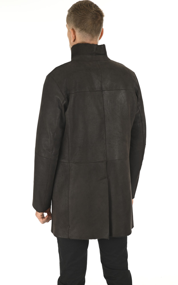 La Canadienne 3/4 Chic Peau Laine Marron Foncée