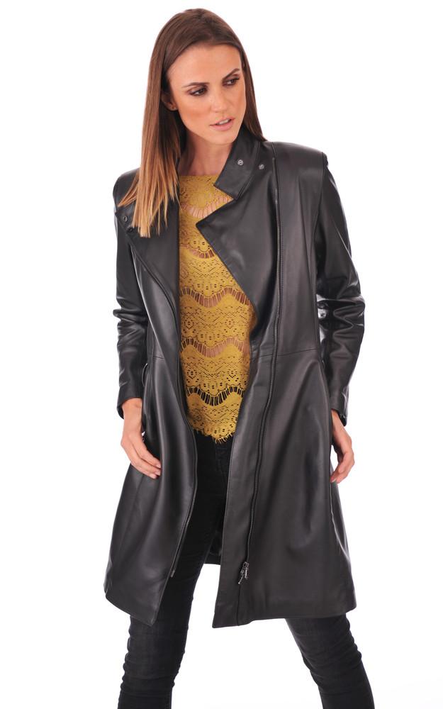 La Canadienne 3/4 Cuir Agneau Noir