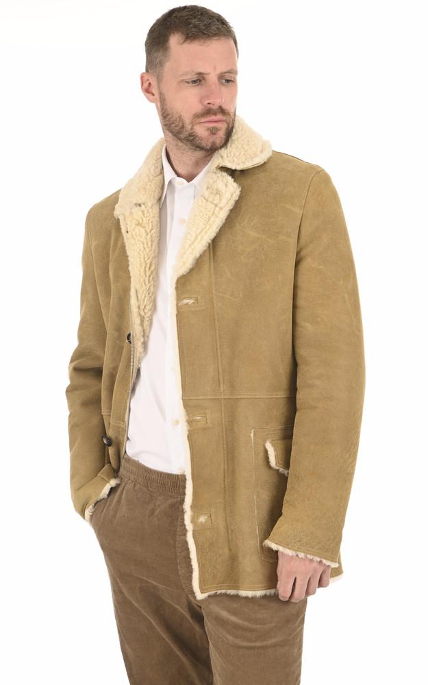 la canadienne 3/4 élégant peau lainée beige