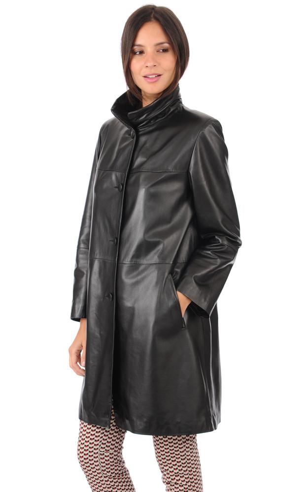 La Canadienne 3/4 En Cuir Agneau Noir