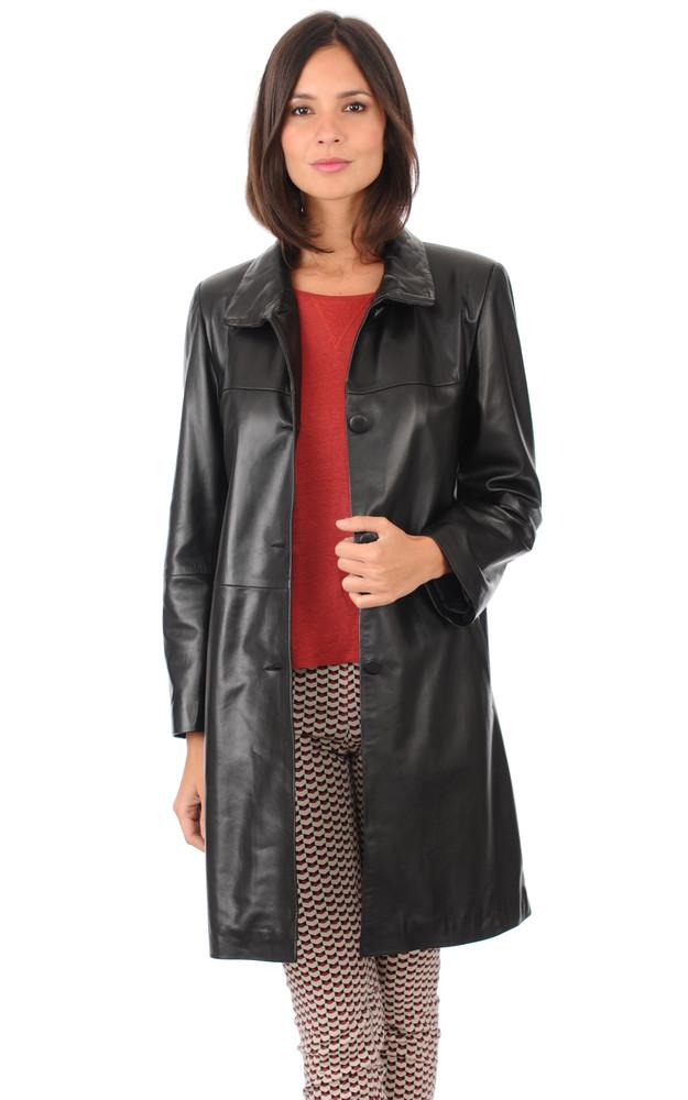 la canadienne 3/4 en Cuir Agneau Noir