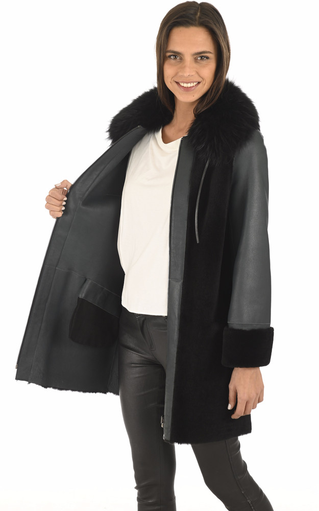 La Canadienne 3/4 Réversible Mérinos Vert Foncé