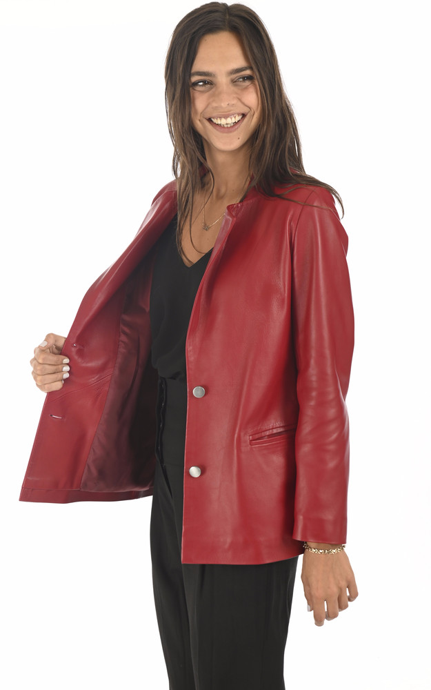La Canadienne Blazer Agneau Rouge