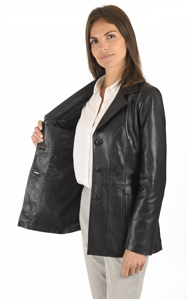 La Canadienne Blazer Confortable Agneau Noir