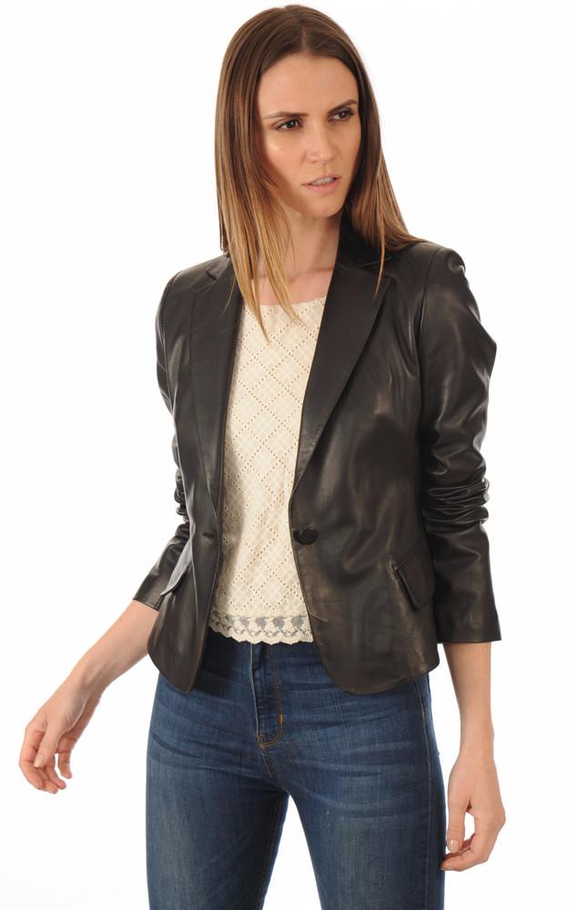La Canadienne Blazer Cuir Agneau Femme