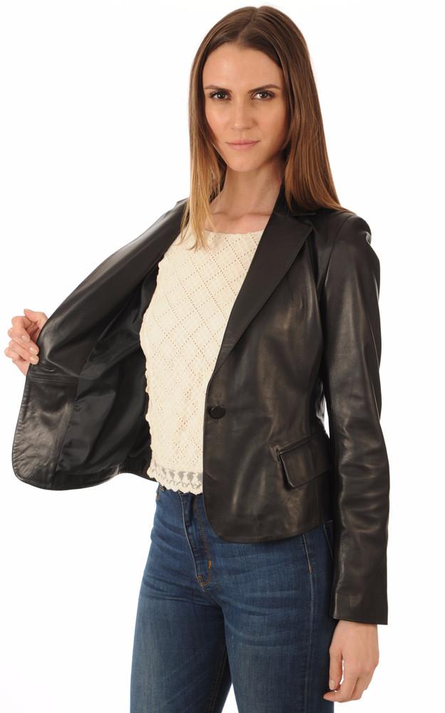La Canadienne Blazer Cuir Agneau Femme