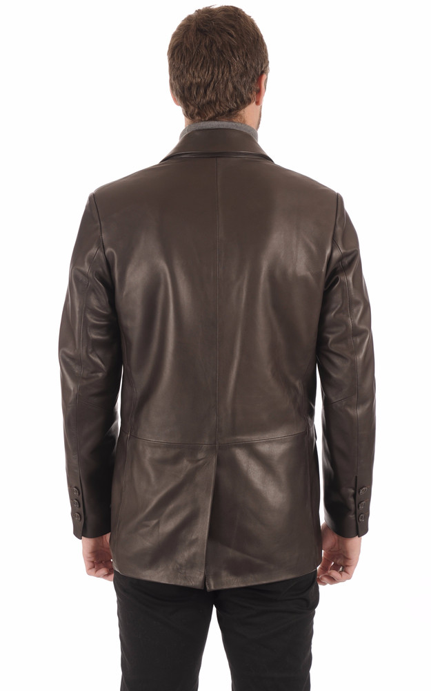 La Canadienne Blazer Cuir Marron Homme