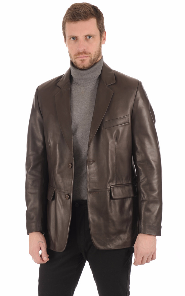 la canadienne Blazer Cuir Marron Homme