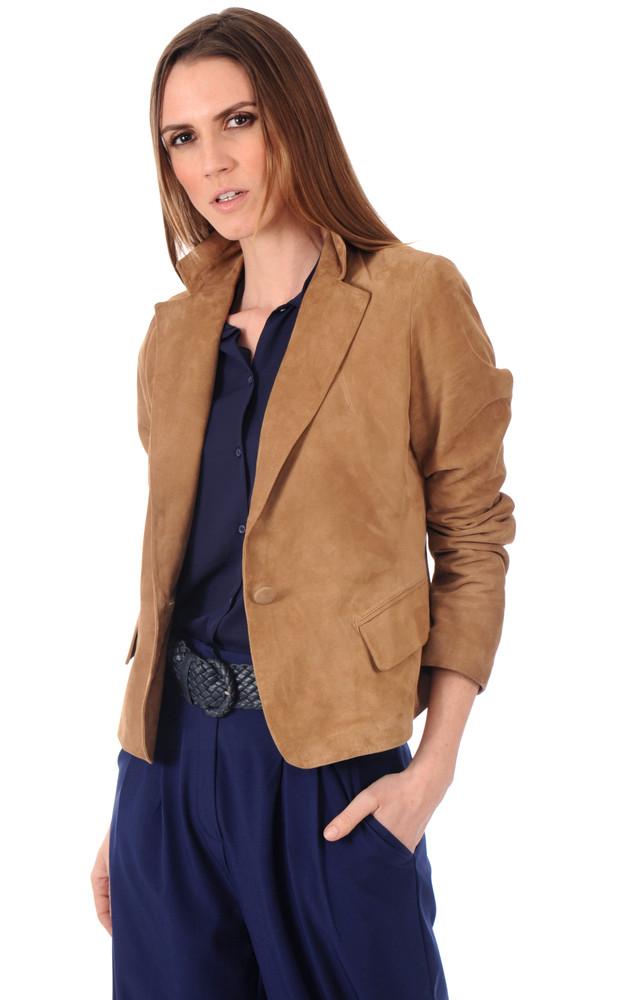 la canadienne Blazer cuir velours beige