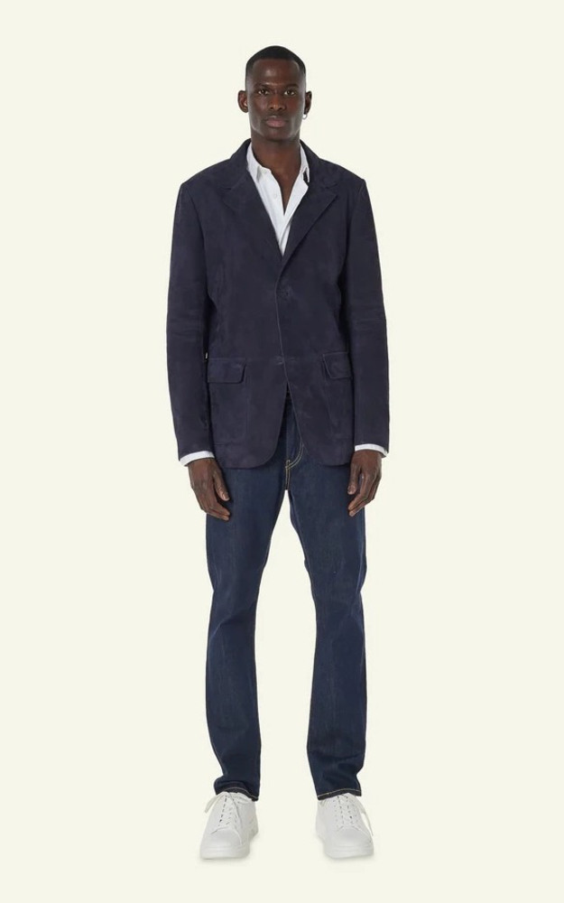La Canadienne Blazer Cuir Velours Billy Bleu