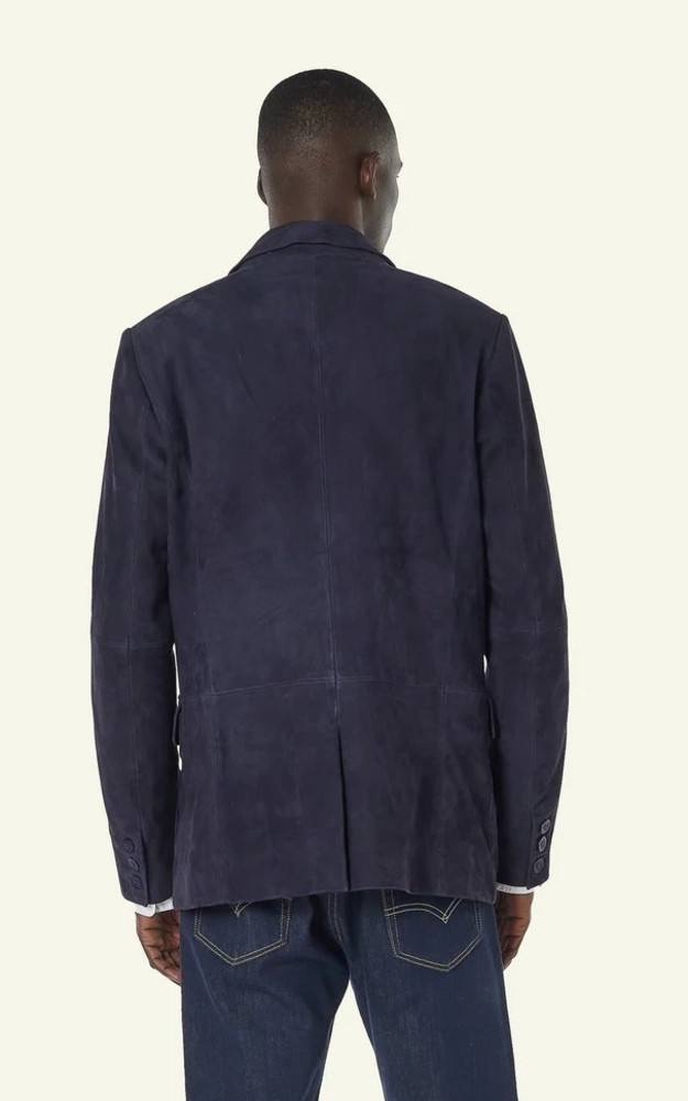 La Canadienne Blazer Cuir Velours Billy Bleu