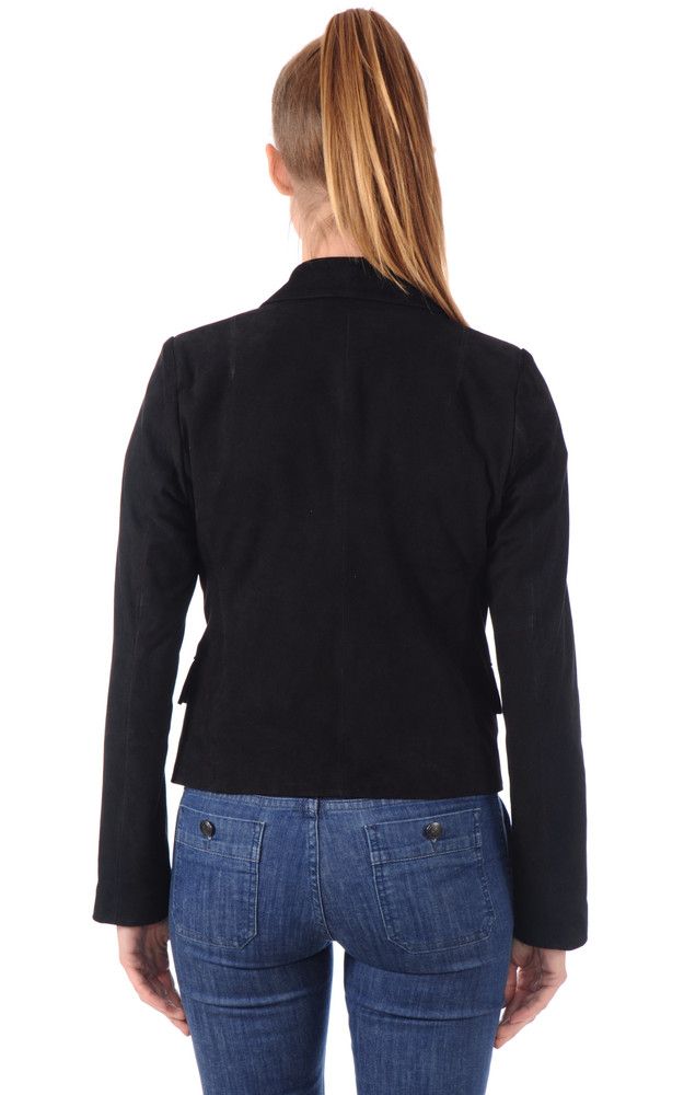 La Canadienne Blazer Cuir Velours Noir