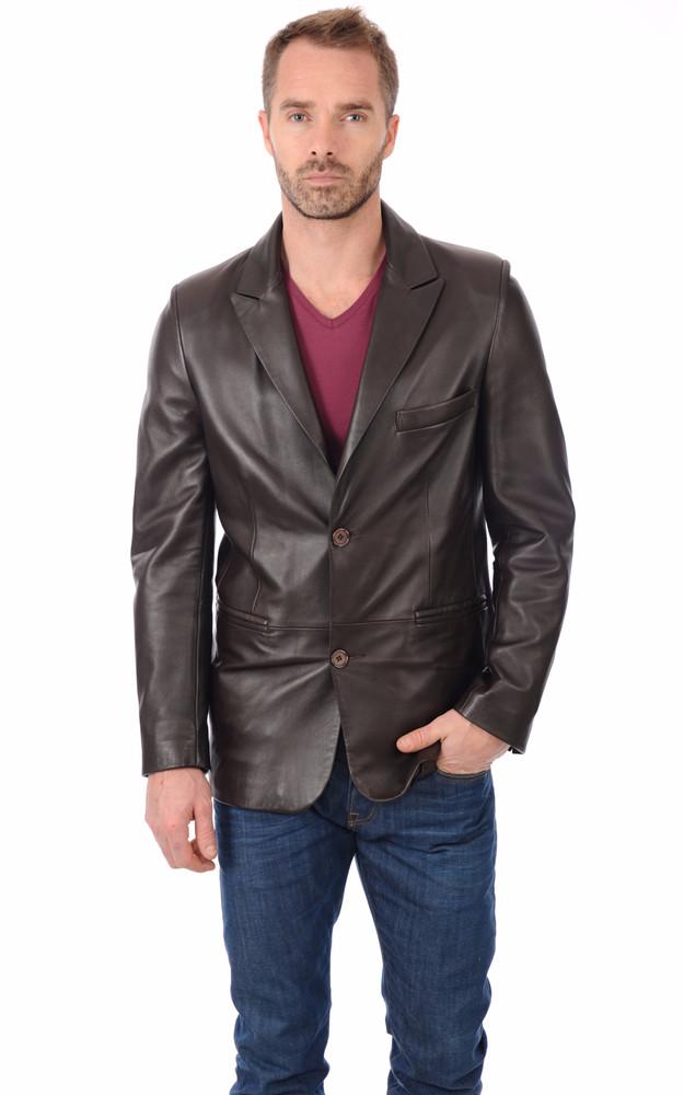 La Canadienne Blazer Marron En Cuir