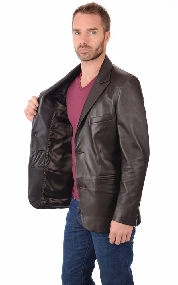 La Canadienne Blazer Marron En Cuir