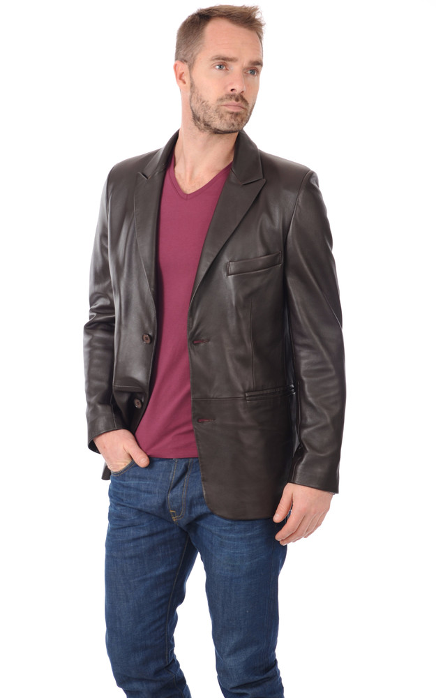 la canadienne Blazer Marron en cuir