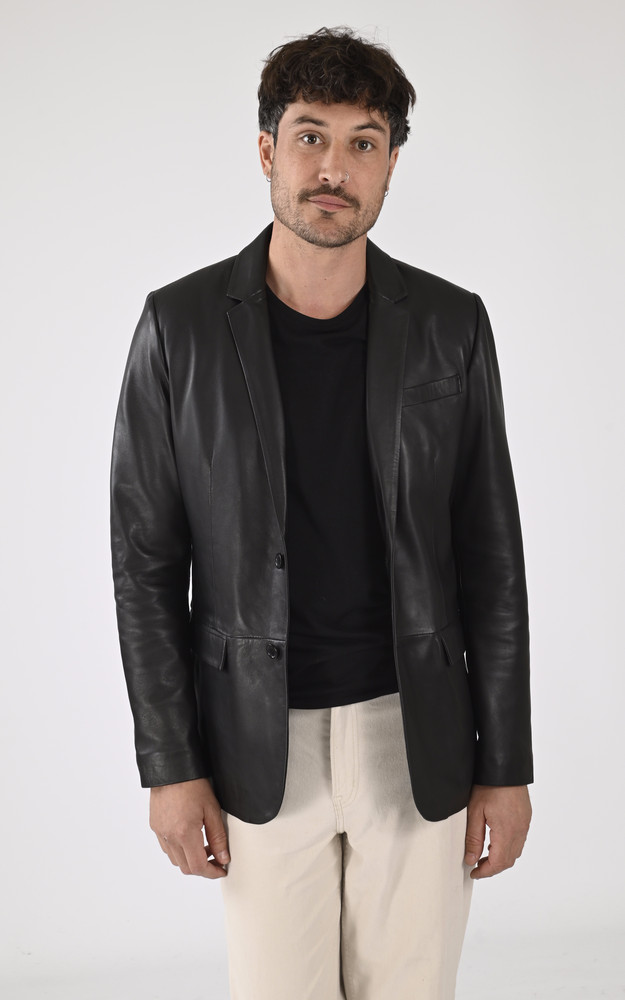 la canadienne Blazer Merge cuir agneau noir