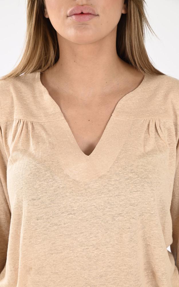 La Canadienne Blouse Lin Evy Beige