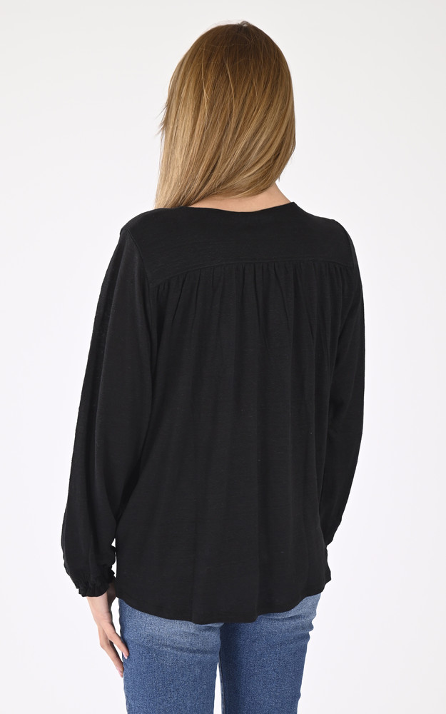 La Canadienne Blouse Lin Evy Noire
