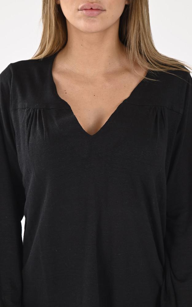 La Canadienne Blouse Lin Evy Noire