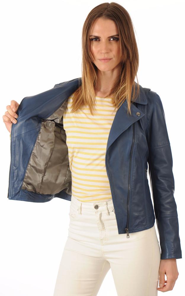 La Canadienne Blouson Agneau Bleu Denim