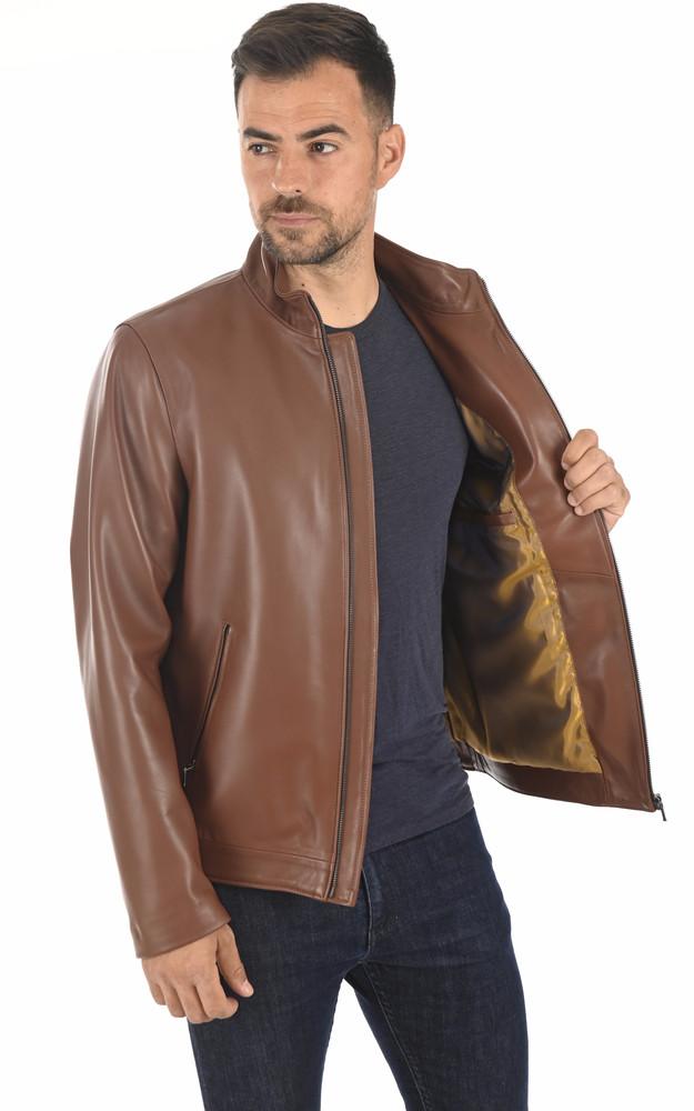 La Canadienne Blouson Agneau Cognac Homme