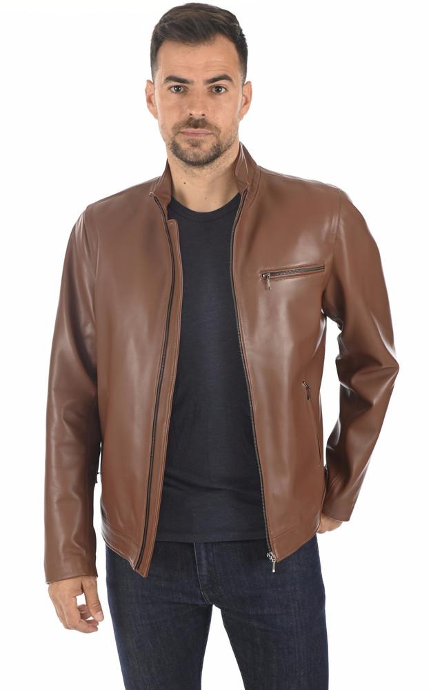 la canadienne Blouson agneau cognac homme
