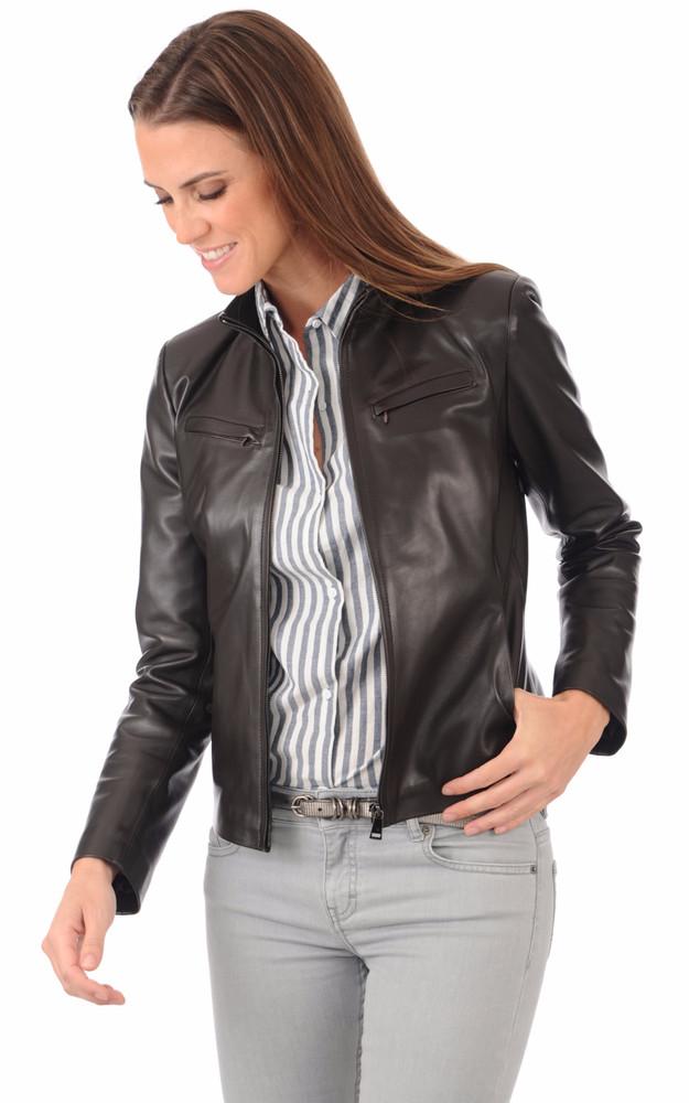 La Canadienne Blouson Agneau Marron Foncé