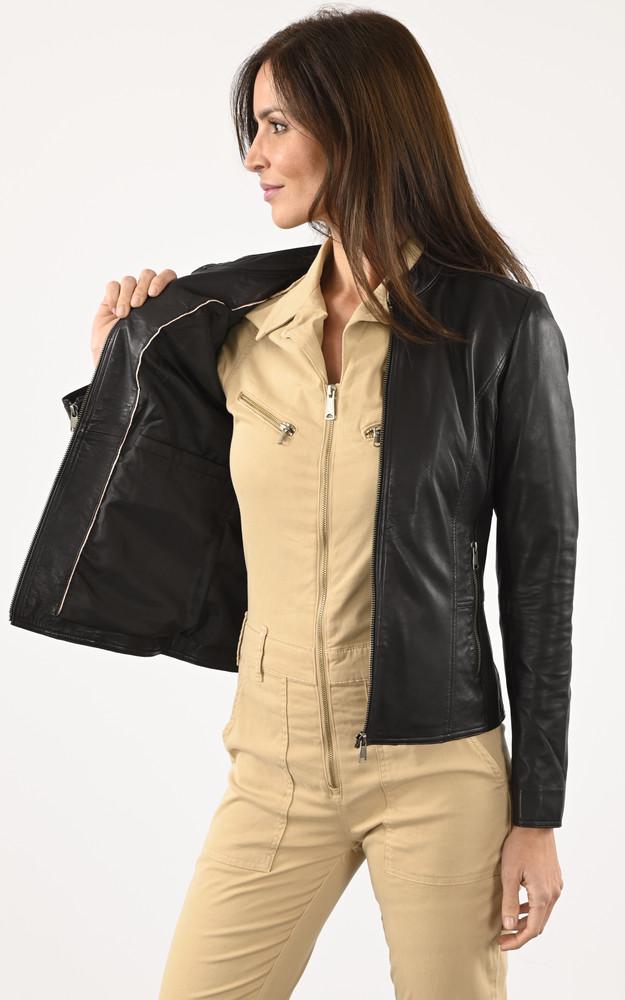 La Canadienne Blouson Agneau Noir Femme