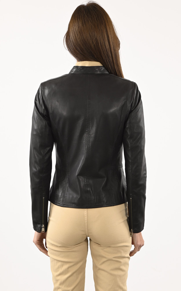La Canadienne Blouson Agneau Noir Femme