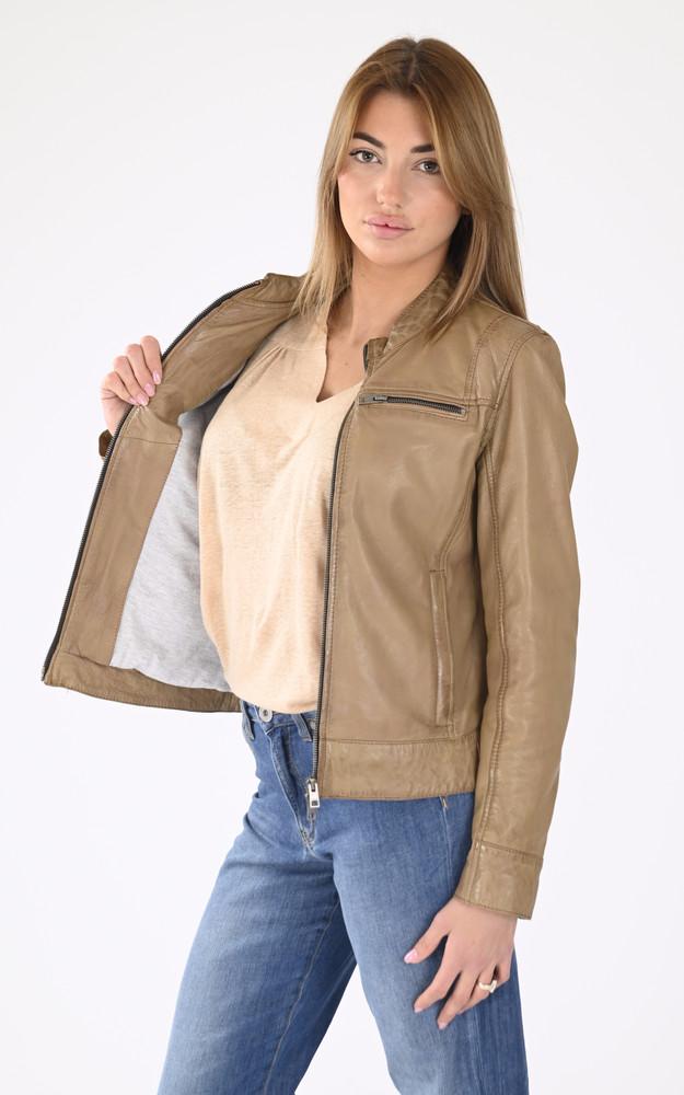 La Canadienne Blouson Agneau Ritz Marron Clair