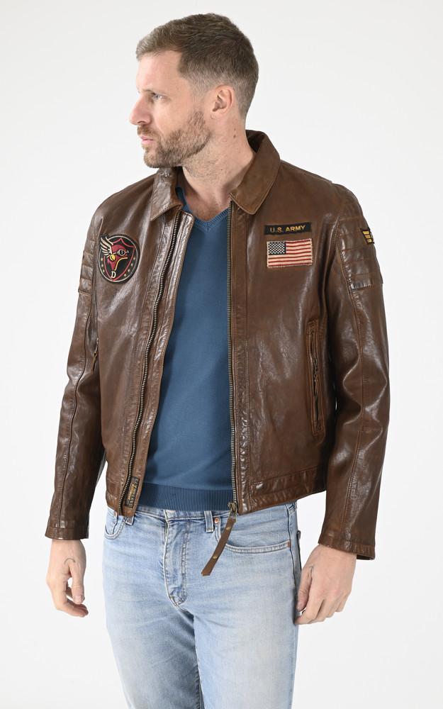 la canadienne Blouson aviateur Duluth Dark cognac