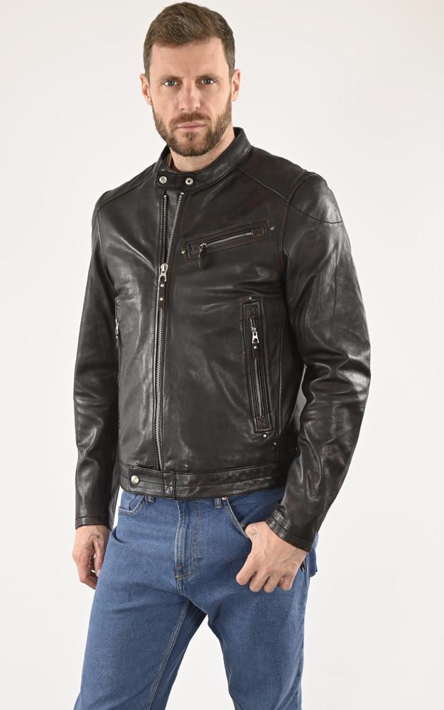 La Canadienne Blouson Biker Seney Agneau Noir