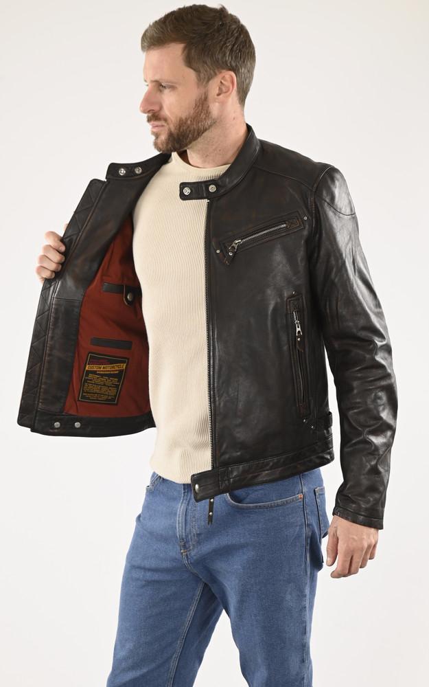 La Canadienne Blouson Biker Seney Agneau Noir