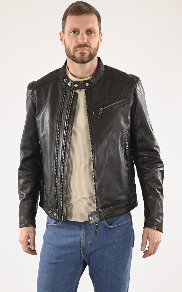 la canadienne Blouson biker Seney agneau noir