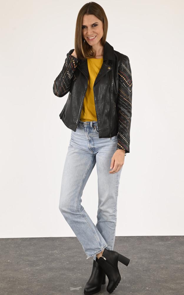 La Canadienne Blouson Brodé Agneau Printili Noir