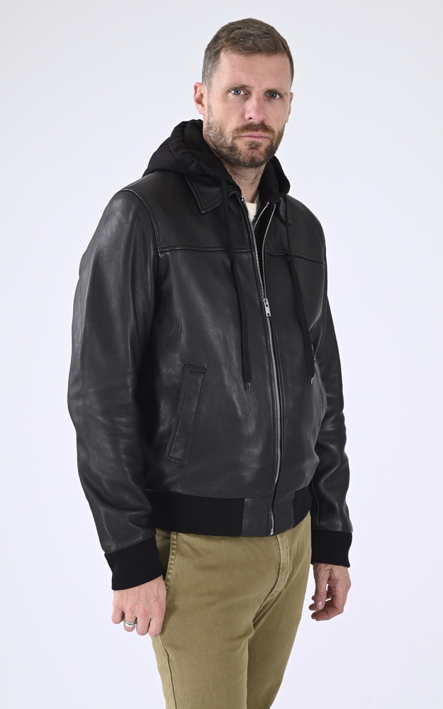 La Canadienne Blouson Capuche Amos Hood Noir