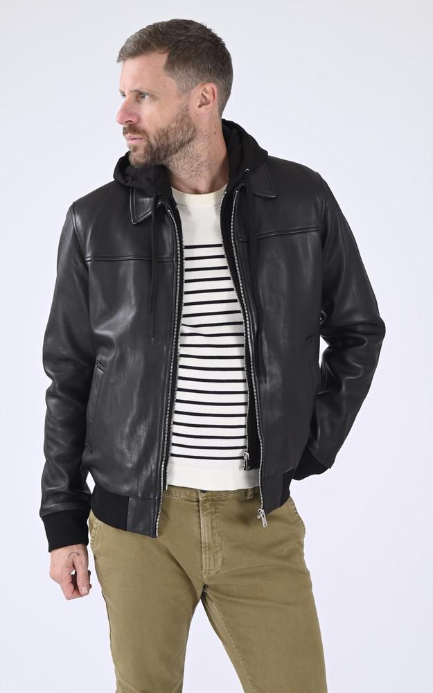 la canadienne Blouson capuche Amos Hood noir