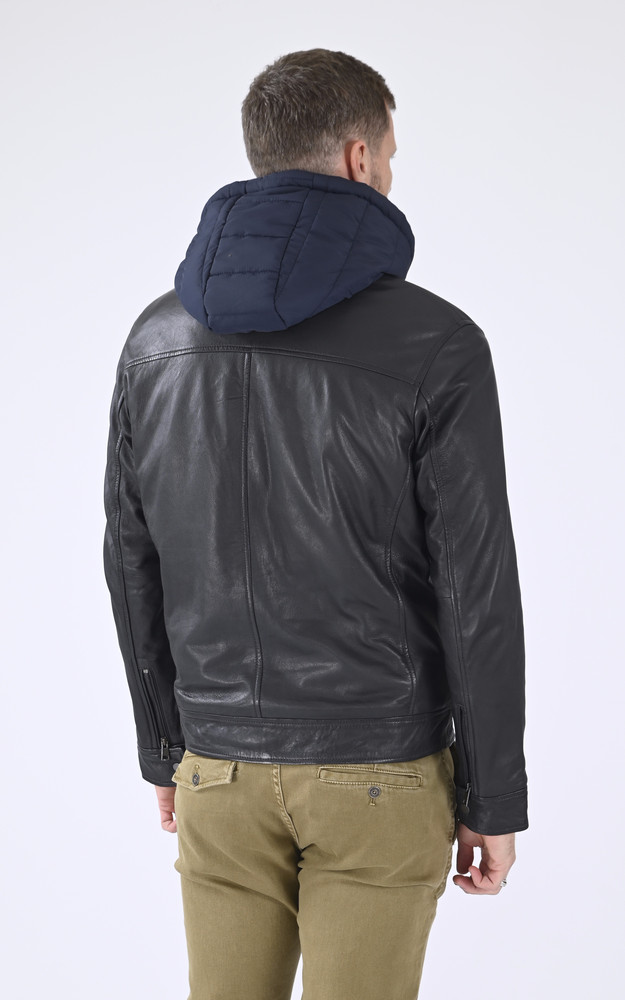 La Canadienne Blouson Capuche Edward Hood Bleu